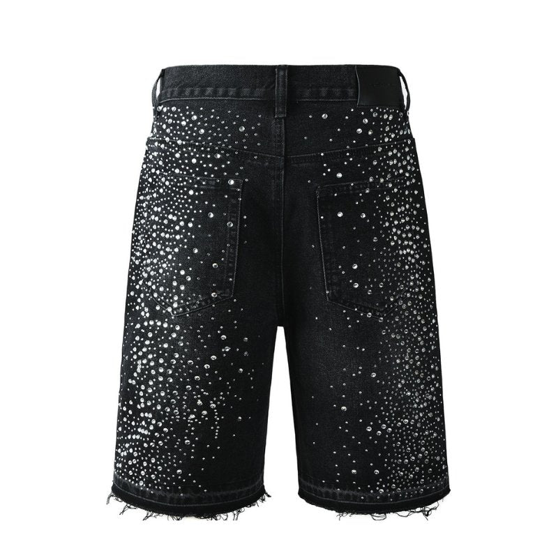 Bermuda Purple Brand Jeans Diamonds Black