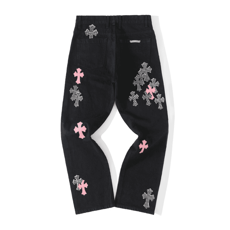 Calça Chrome Hearts Jeans Cross Patch Fleurknee