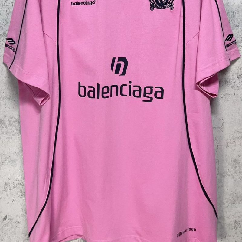Camiseta Balenciaga Shanghai #10 Soccer Jersey Oversized Pink