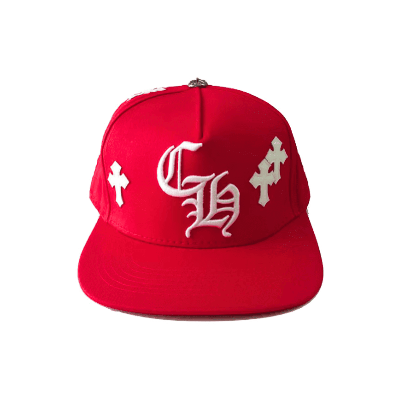Boné Chrome Hearts Cross Patch Vermelho