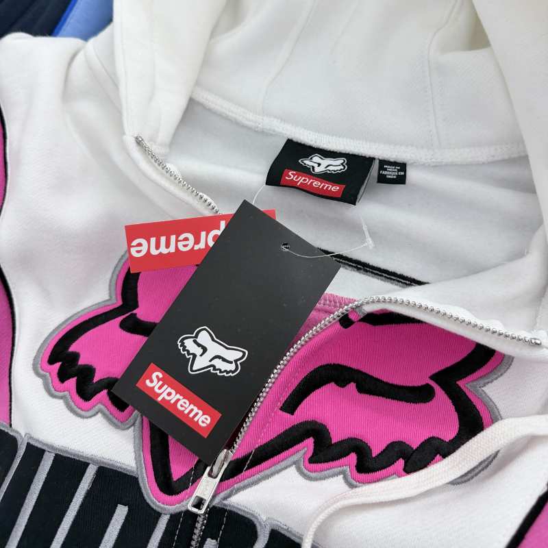 Jaqueta Supreme x Fox Racing Zip Up Hooded Pink