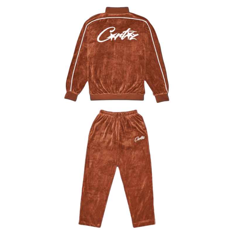 Conjunto Corteiz Veludo Marrom