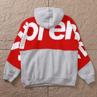 Moletom Supreme Big Logo Jacquard Red Grey