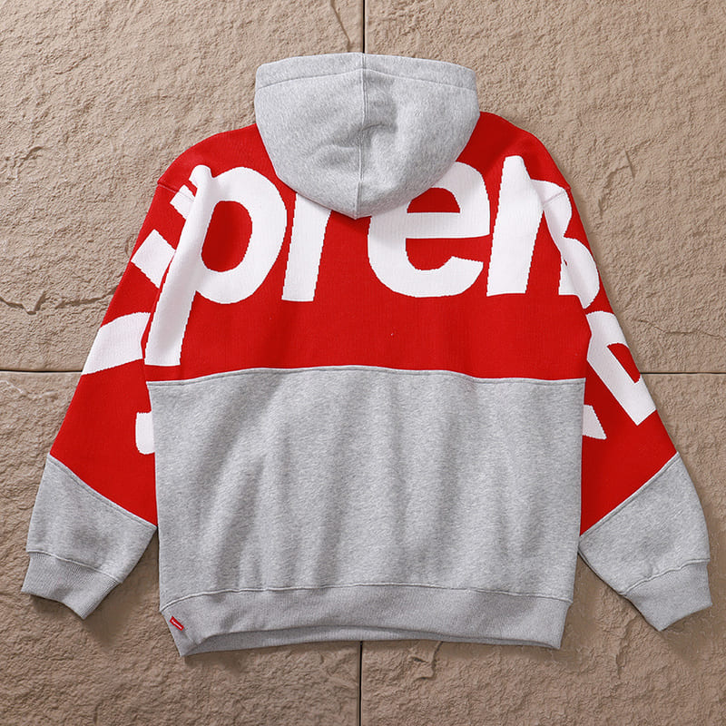 Moletom Supreme Big Logo Jacquard Red Grey