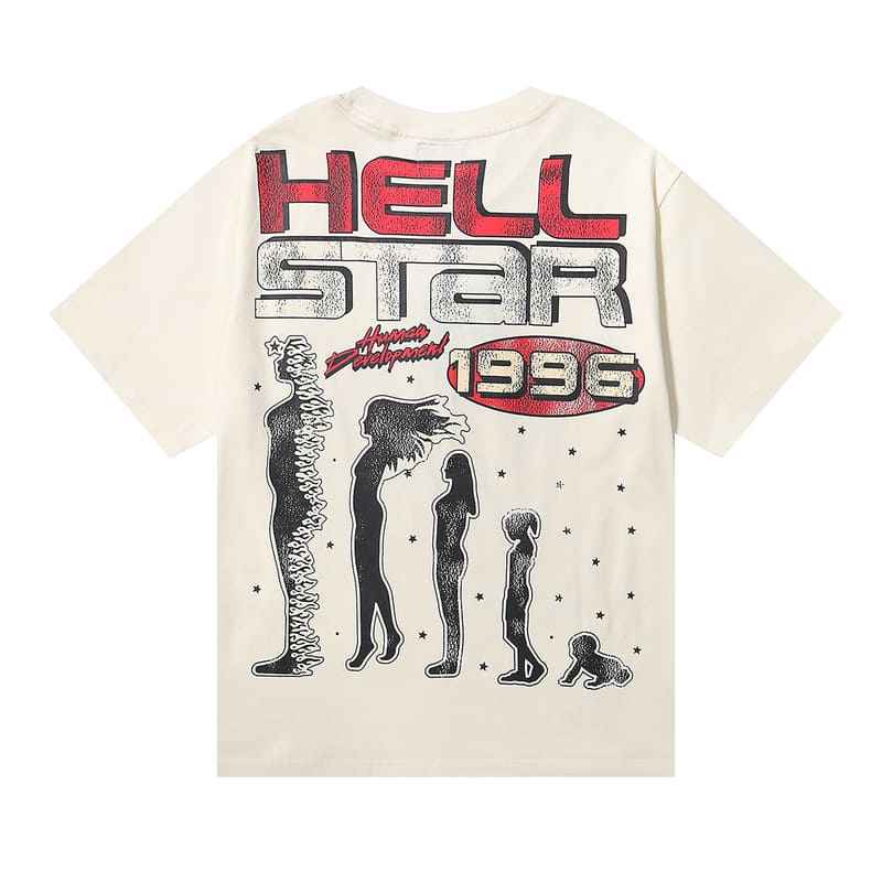 Camiseta Hellstar Human Development White Cream