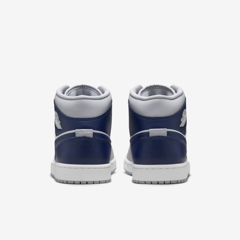 Tênis Jordan 1 Mid Wolf Grey Midnight Navy