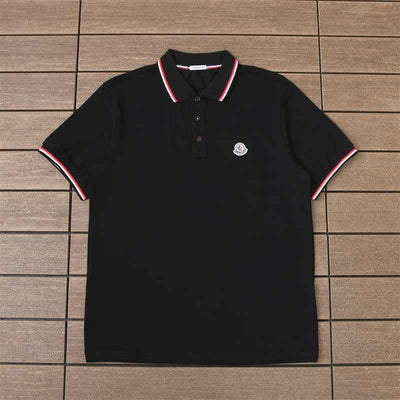 Camiseta Moncler Rib Polo Preta