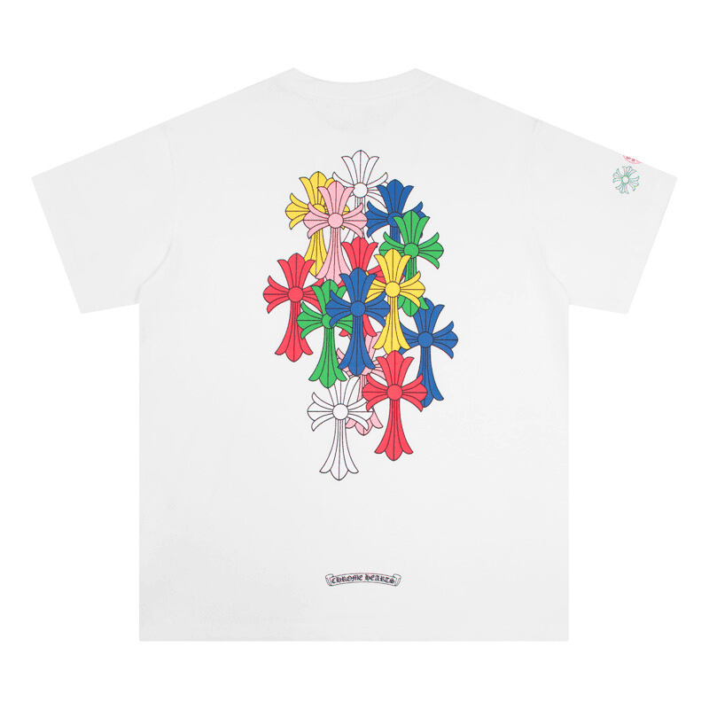 Camiseta Chrome Hearts Cross Colour Branca