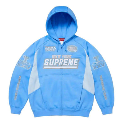 Moletom Supreme Football Zip Up Hooded Light Blue