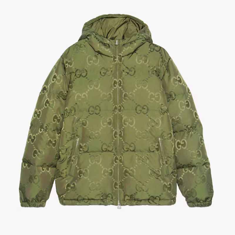 Jaqueta Gucci GG Canvas Jumbo Puffer Verde