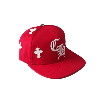 Boné Chrome Hearts Cross Patch Vermelho