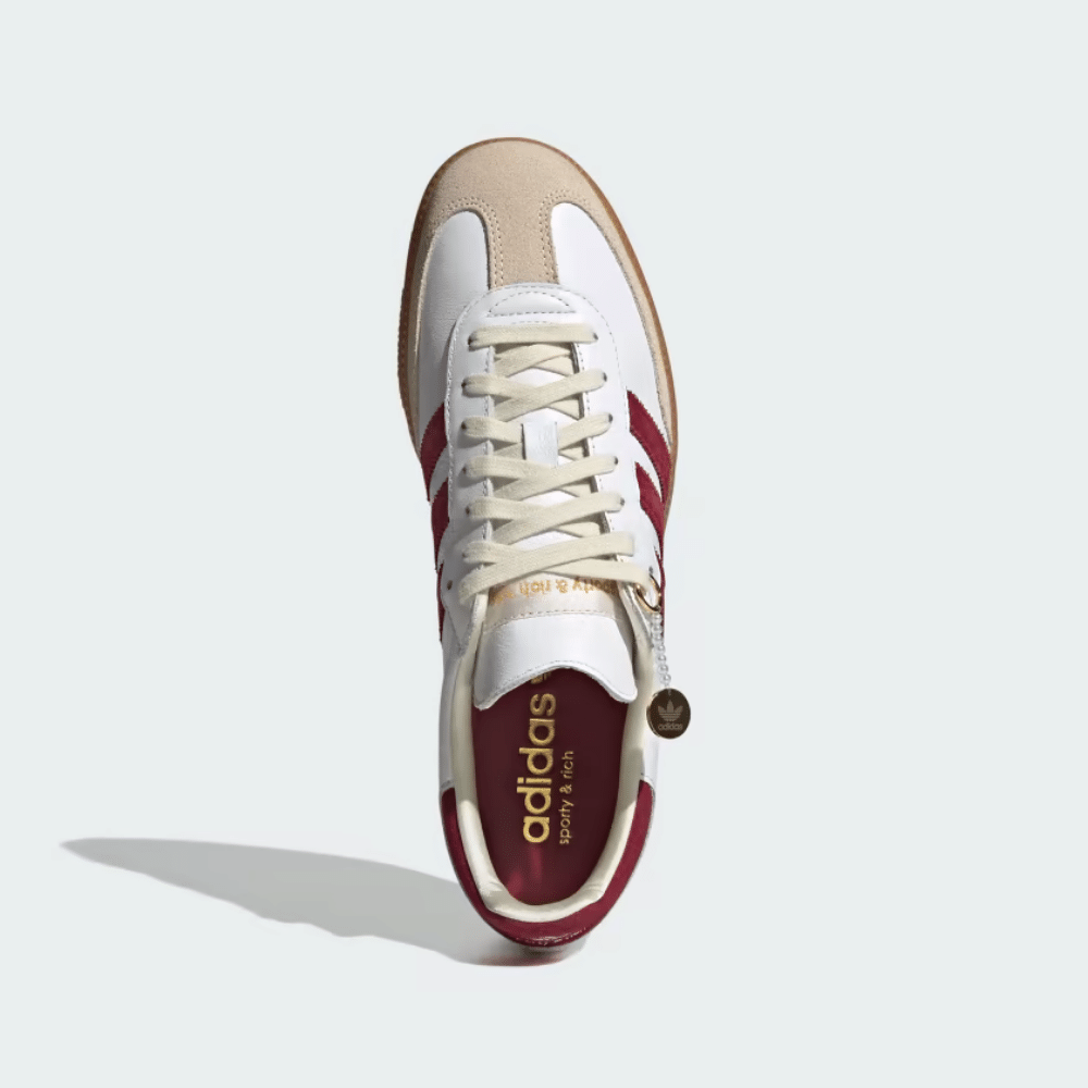 SAMBA Sporty Rich x adidas Samba OG Collegiate Burgundy–Confortável