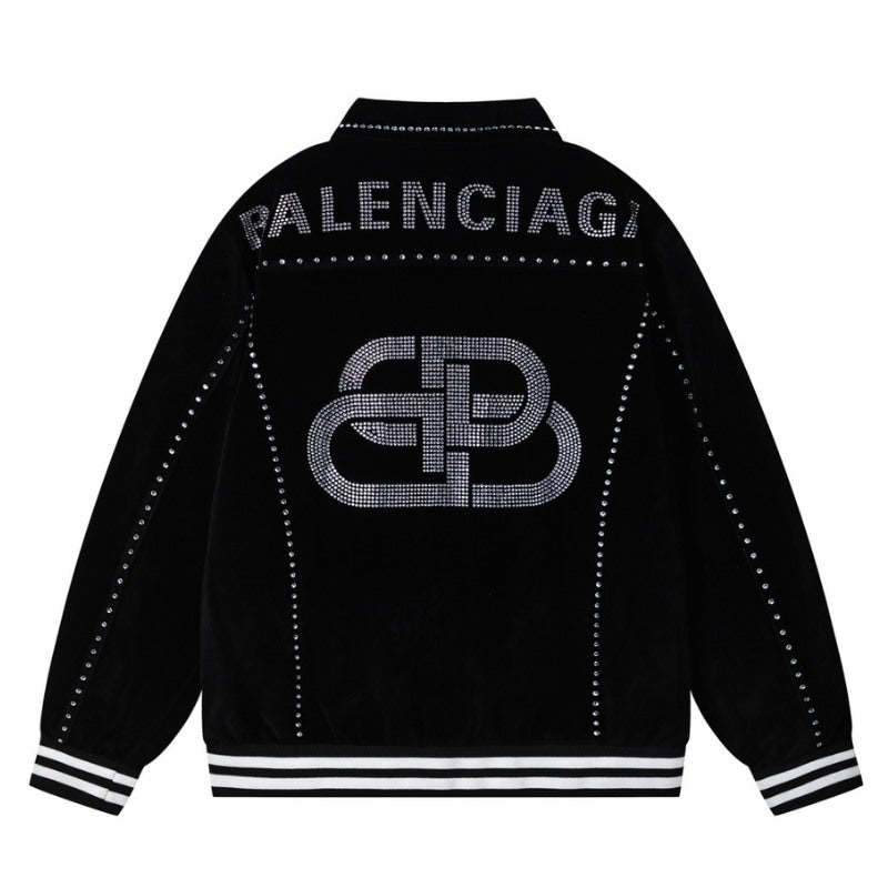 Jaqueta Balenciaga Silver Studs Preta