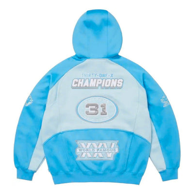 Moletom Supreme Football Zip Up Hooded Light Blue