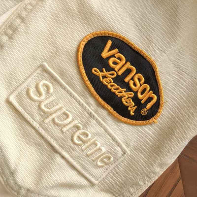 Jaqueta Supreme x Vanson Leathers Cordura White Cream