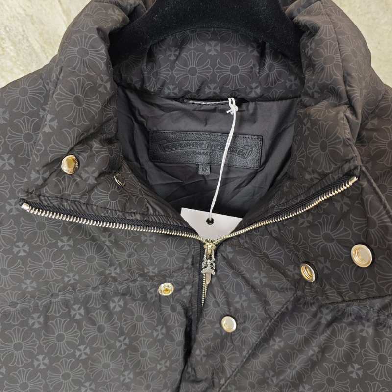 Jaqueta Chrome Hearts Monogram Print Puffer Black