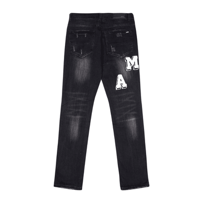 Calça Amiri Distressed Varsity Logo Jeans