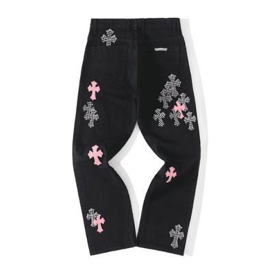 Calça Chrome Hearts Jeans Cross Patch Fleurknee