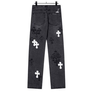Calça Chrome Hearts Jeans Cross Patches Black