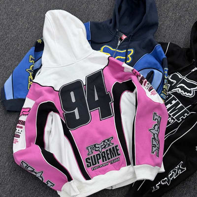 Jaqueta Supreme x Fox Racing Zip Up Hooded Pink