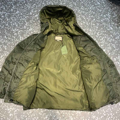 Jaqueta Gucci GG Canvas Jumbo Puffer Verde