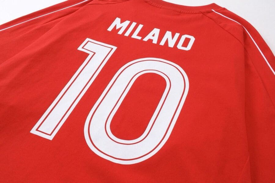 Camiseta Balenciaga Milano #10 Soccer Jersey Oversized Red