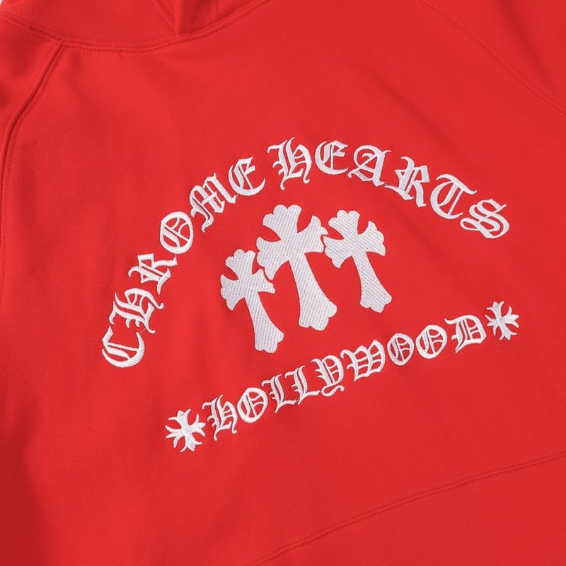 Moletom Chrome Hearts 3 Cross Vermelho