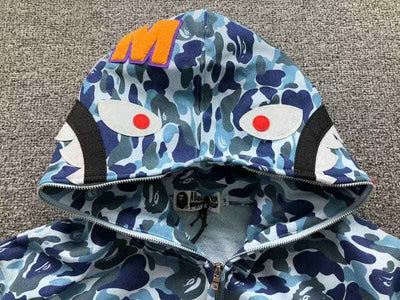 Moletom Bape Shark ABC Camo Azul