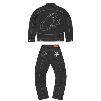 Conjunto Corteiz C-Star Denim Jeans Preto