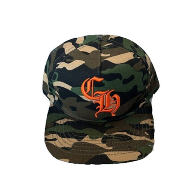 Boné Chrome Hearts CH Baseball Camuflado Laranja