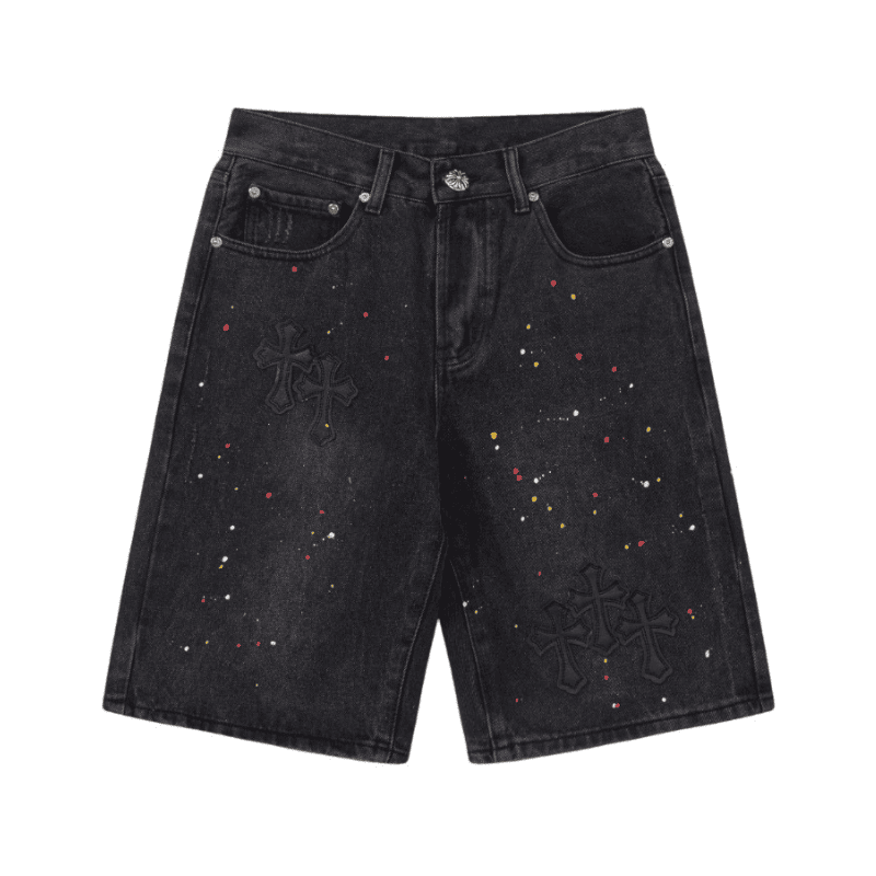 Bermuda Chrome Hearts Balck Cross Jeans
