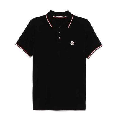 Camiseta Moncler Rib Polo Preta