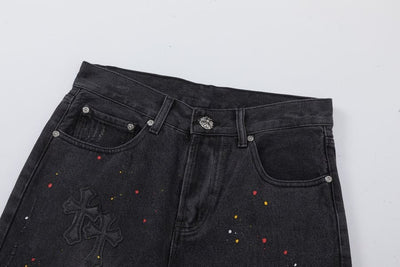 Bermuda Chrome Hearts Balck Cross Jeans