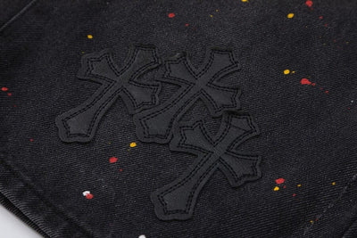 Bermuda Chrome Hearts Balck Cross Jeans