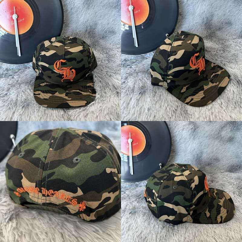 Boné Chrome Hearts CH Baseball Camuflado Laranja