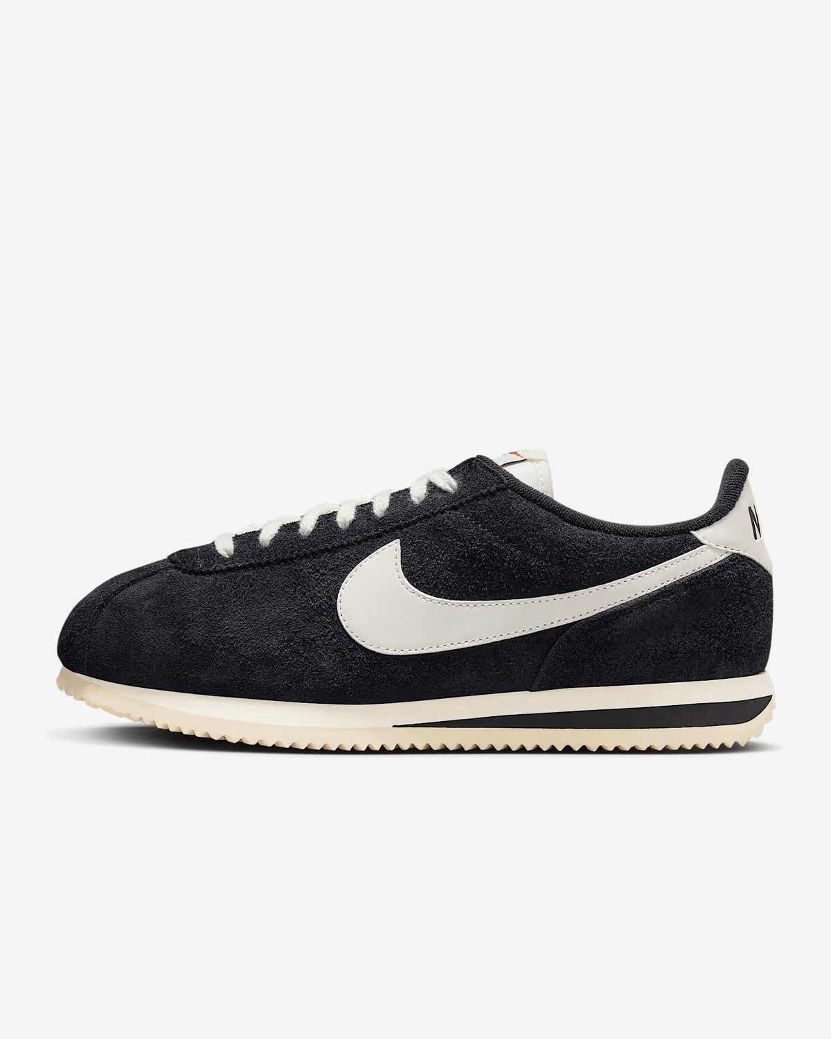 CORTEZ Preto com Vintage Suede–Branco Clean