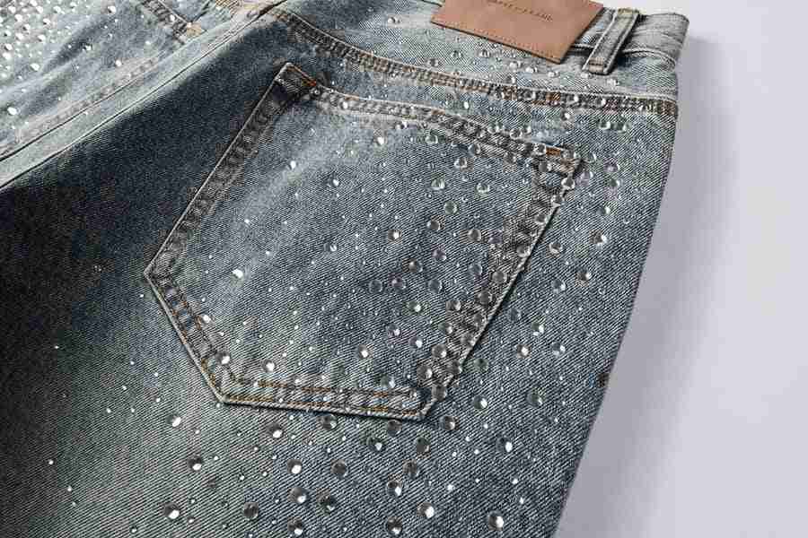 Bermuda Purple Brand Jeans Retro Crystal Denim