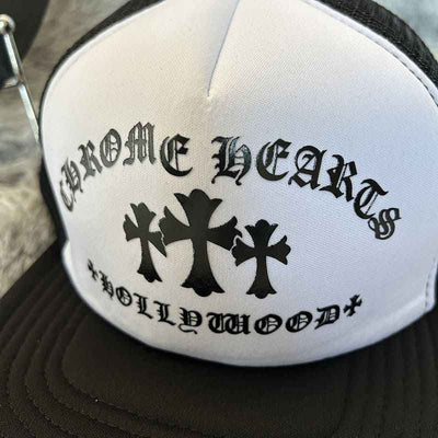 Boné Chrome Hearts Hollywood Cross Preto/Branco