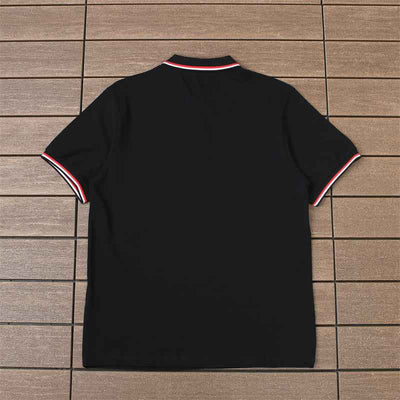 Camiseta Moncler Rib Polo Preta