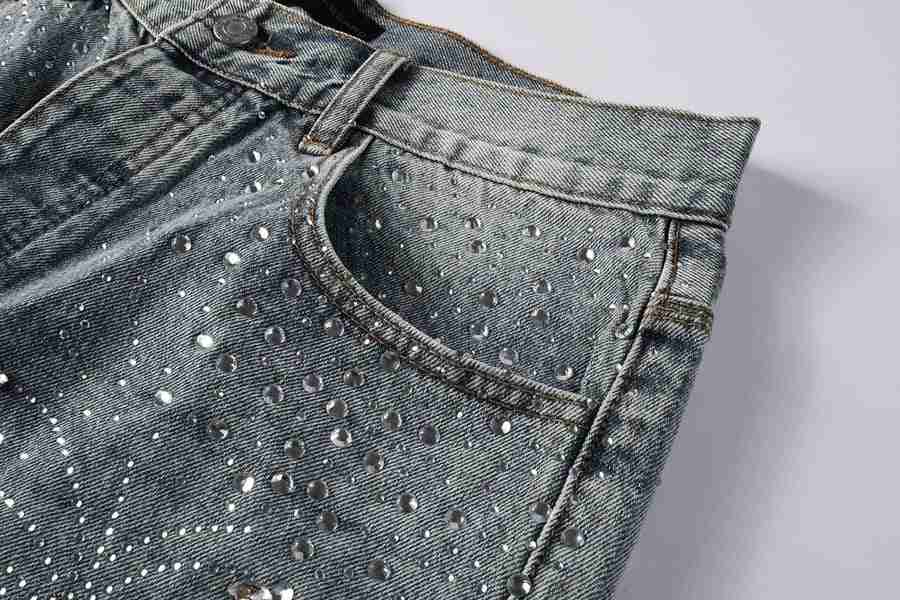 Bermuda Purple Brand Jeans Retro Crystal Denim