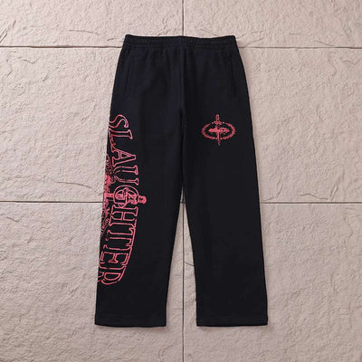 Calça Corteiz x 21 Savage Slaughter Gang Preta
