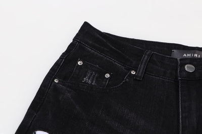 Calça Amiri Distressed Varsity Logo Jeans