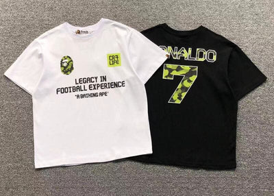 Camiseta BAPE x CR7Life Ronaldo 7 Branca