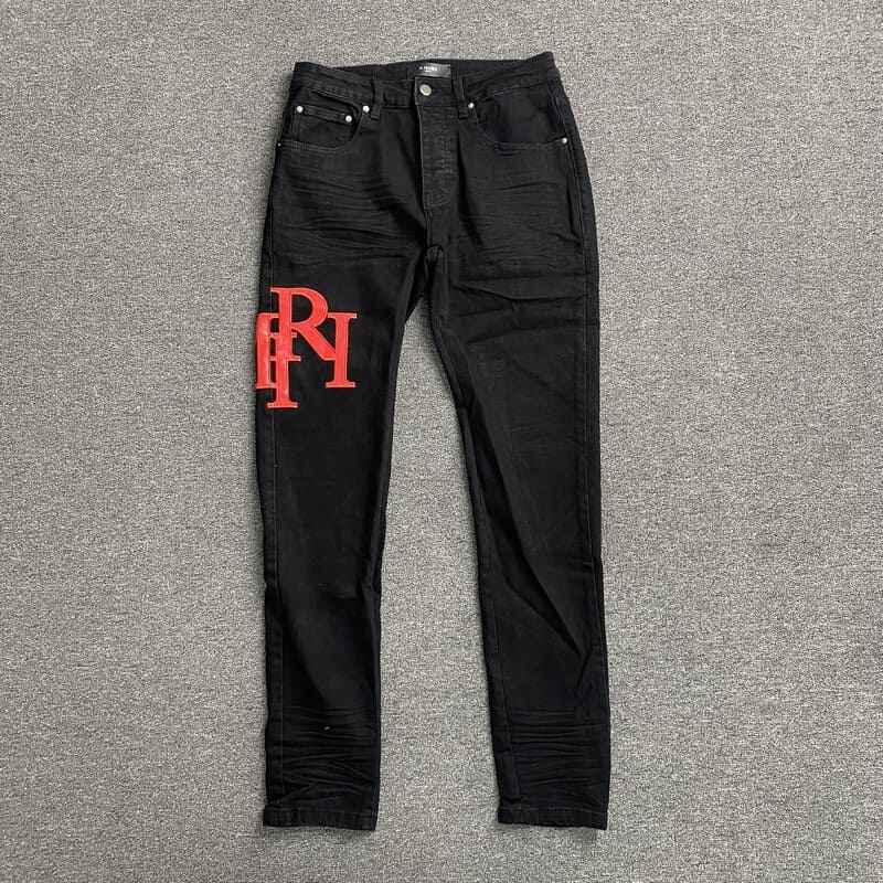 Calça Amiri Jeans Staggered Logo Preta